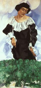 馬尅 夏加爾 穿白色衣領衣服的貝拉（畫家的妻子的肖像）